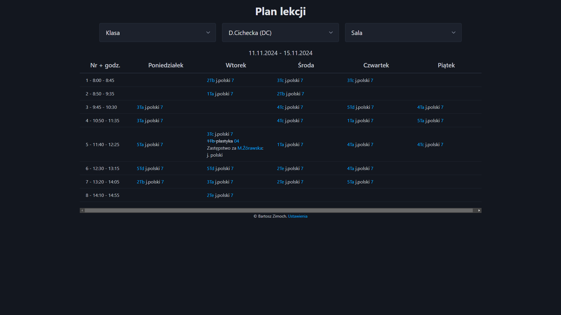 A screenshot of "schedulething"
